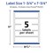 Avery TrueBlock Matte White Paper Labels, 1-3/4" x 7-3/4" Rectangle
